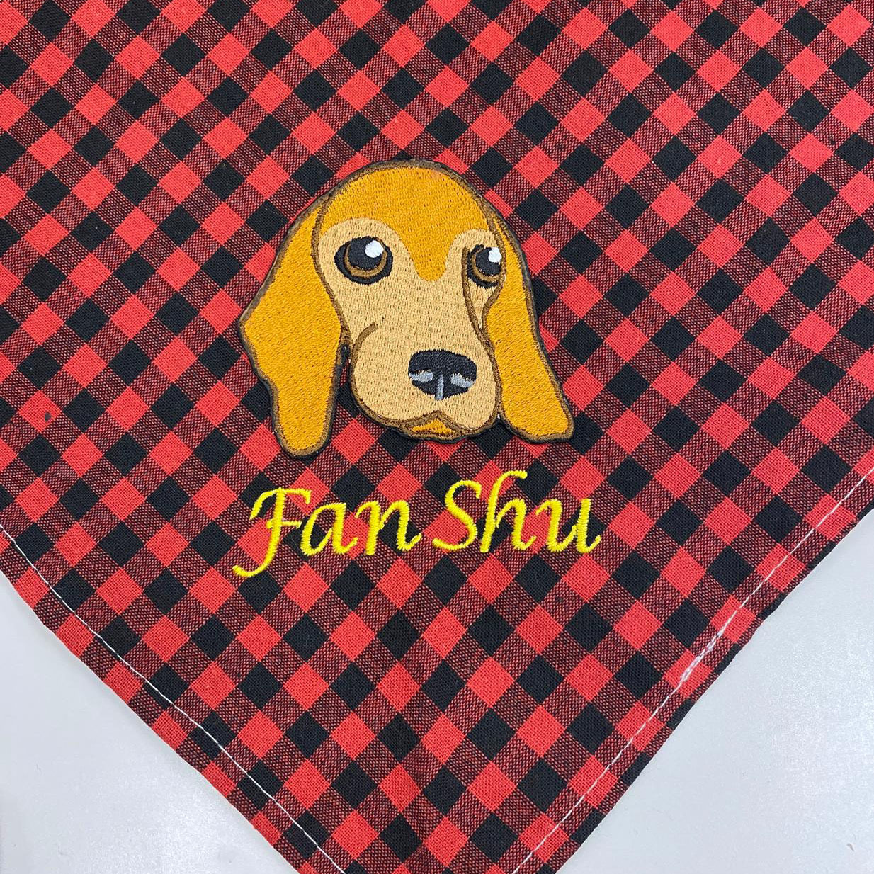 イエロータータンチェック柄バンダナ