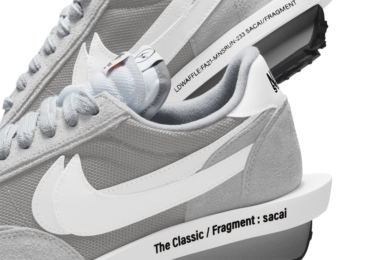 Sacai x fragment design x Nike LDWaffle '' Light Smoke
