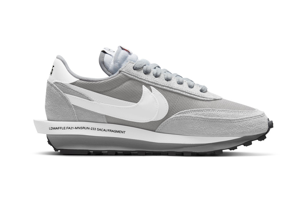 Sacai x fragment design x Nike LDWaffle '' Light Smoke