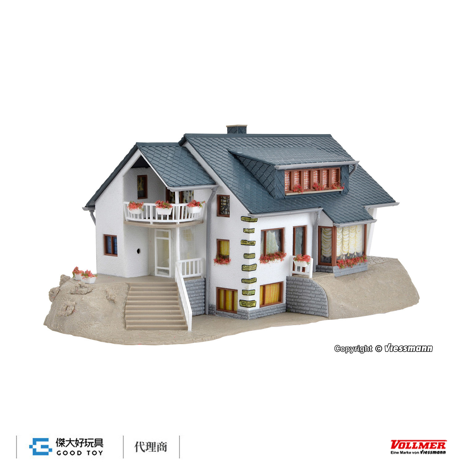 Vollmer 43711 HO House lake shore
