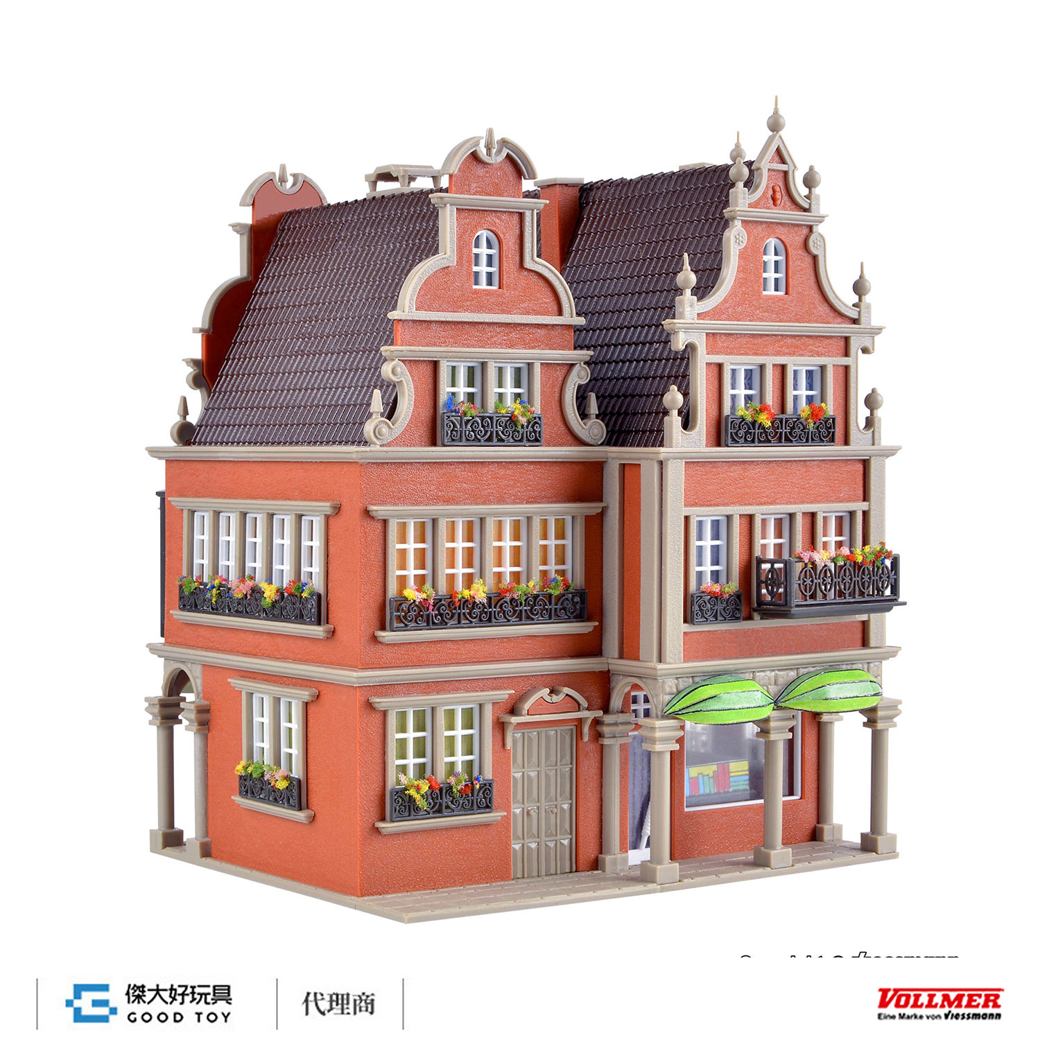 Vollmer 43842 HO Bookshop with interior and lighting, functional