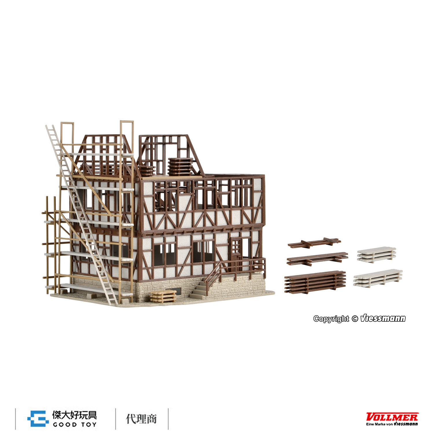Vollmer 46889 HO Half-timbered building shell