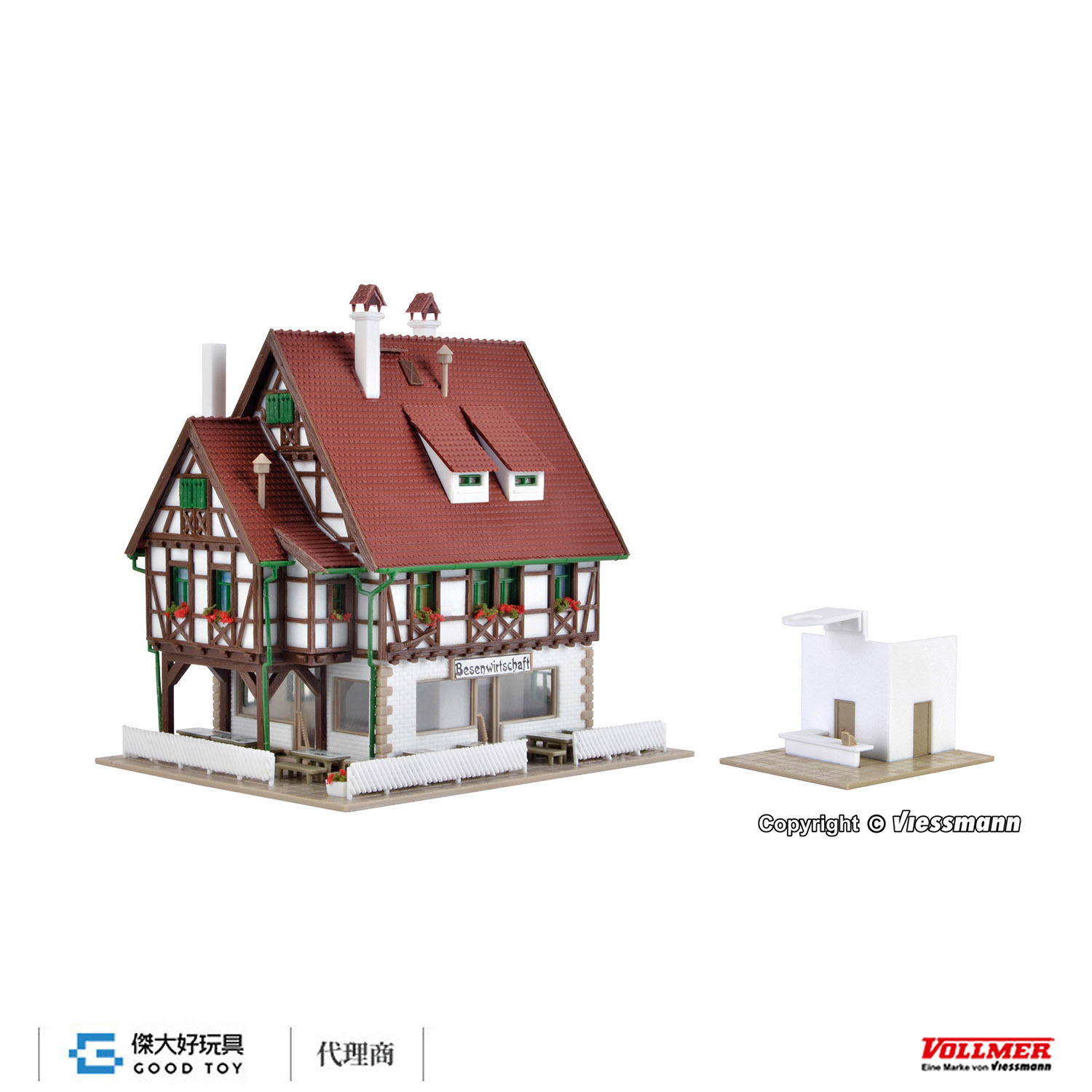 Vollmer 47737 N Local tavern with interior and LED lighting, functional kit