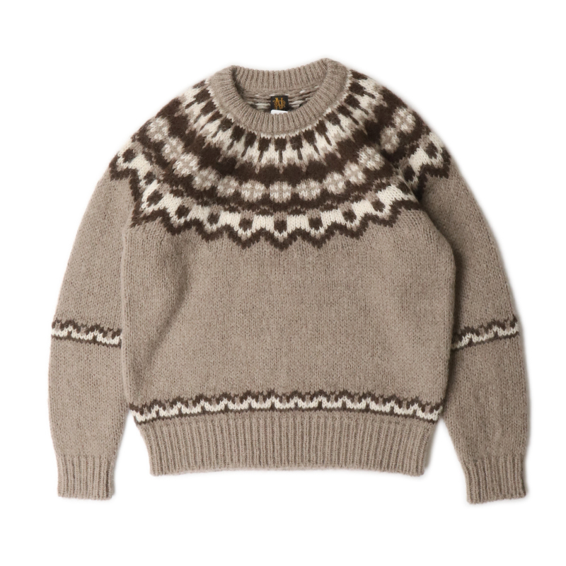 Batoner Mohair Nordic Crew Neck Beige