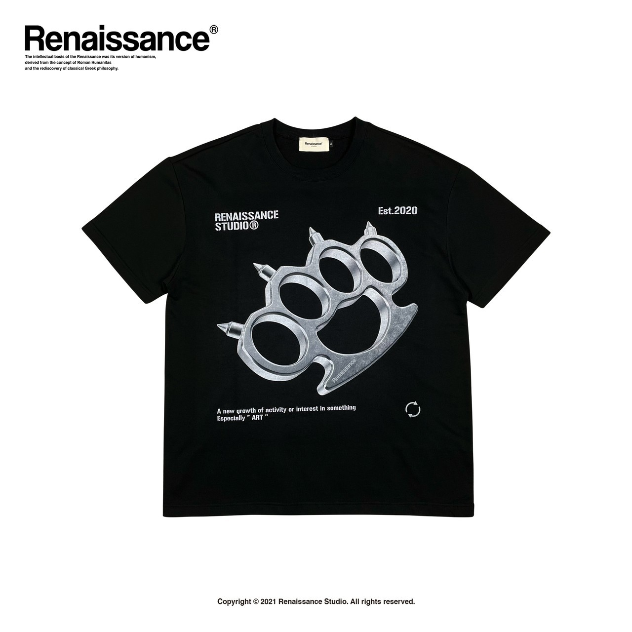 RENAISSANCE 新款 金屬系列 銀灰 指虎 短袖 T “ Brass knuckles Tee “
