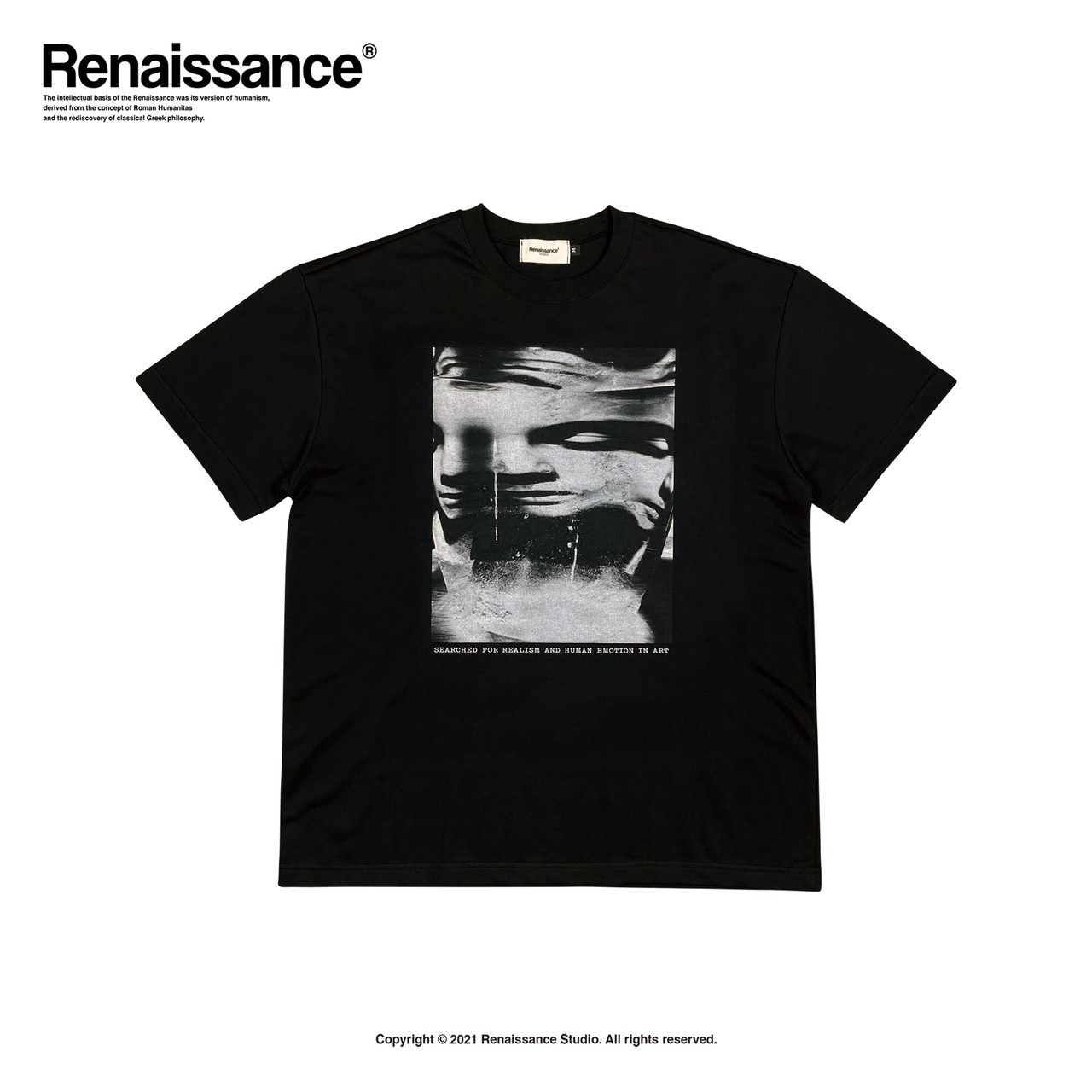 RENAISSANCE 新款 分裂人像 雕像 黑灰 短袖T  “ Mottled statue Tee “