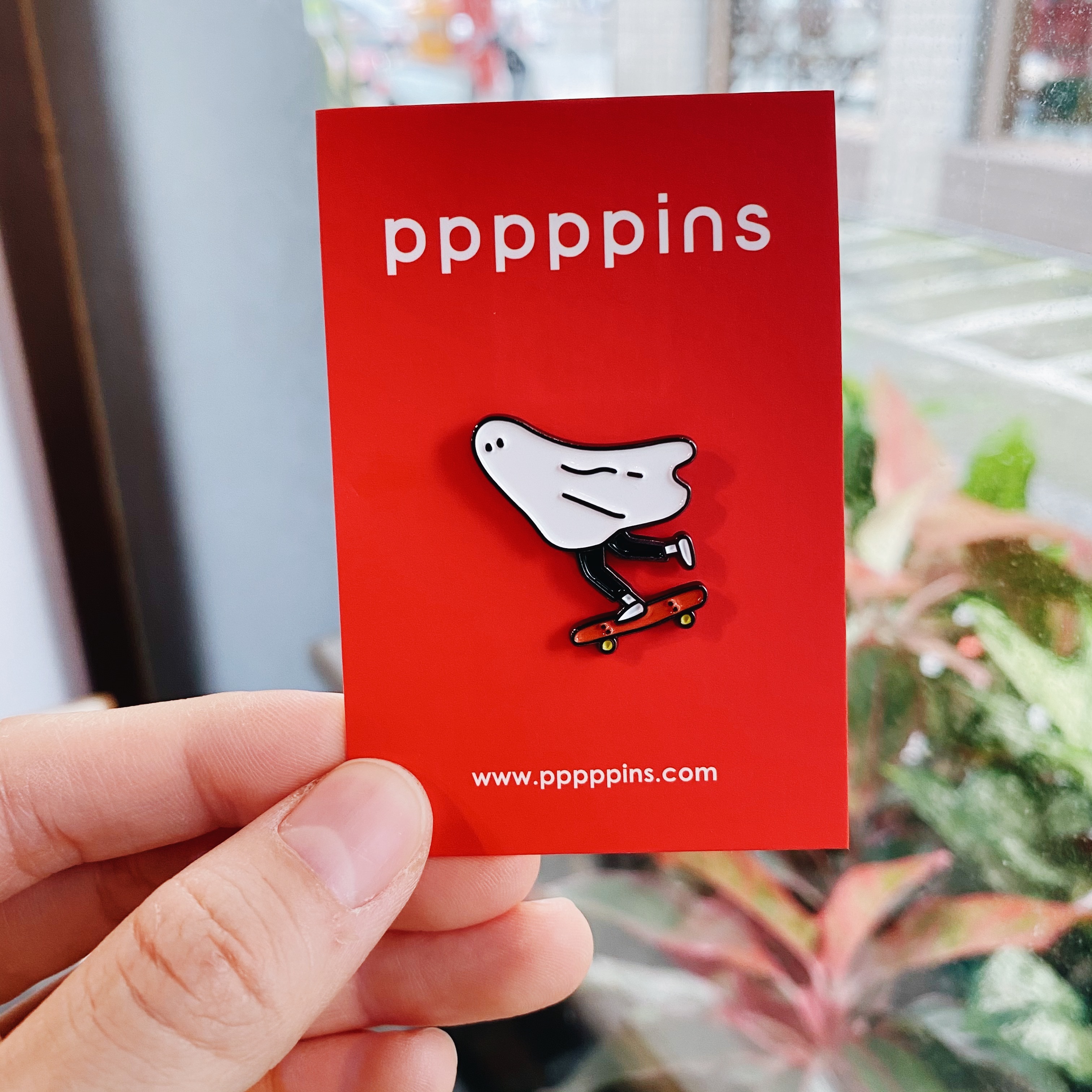 紅色滑板鬼 琺瑯別針 胸章｜pppppins