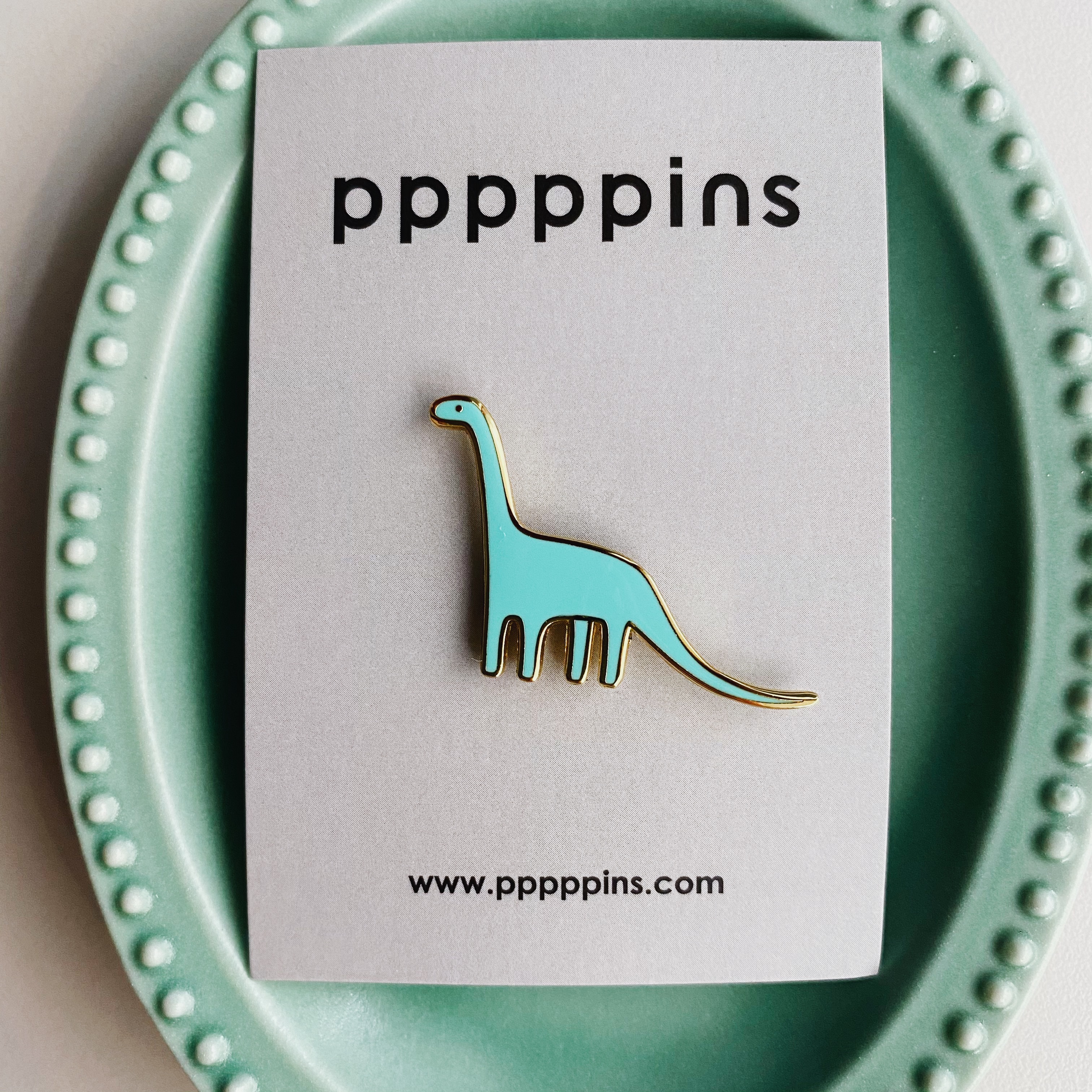 綠色恐龍 琺瑯別針 胸章｜pppppins