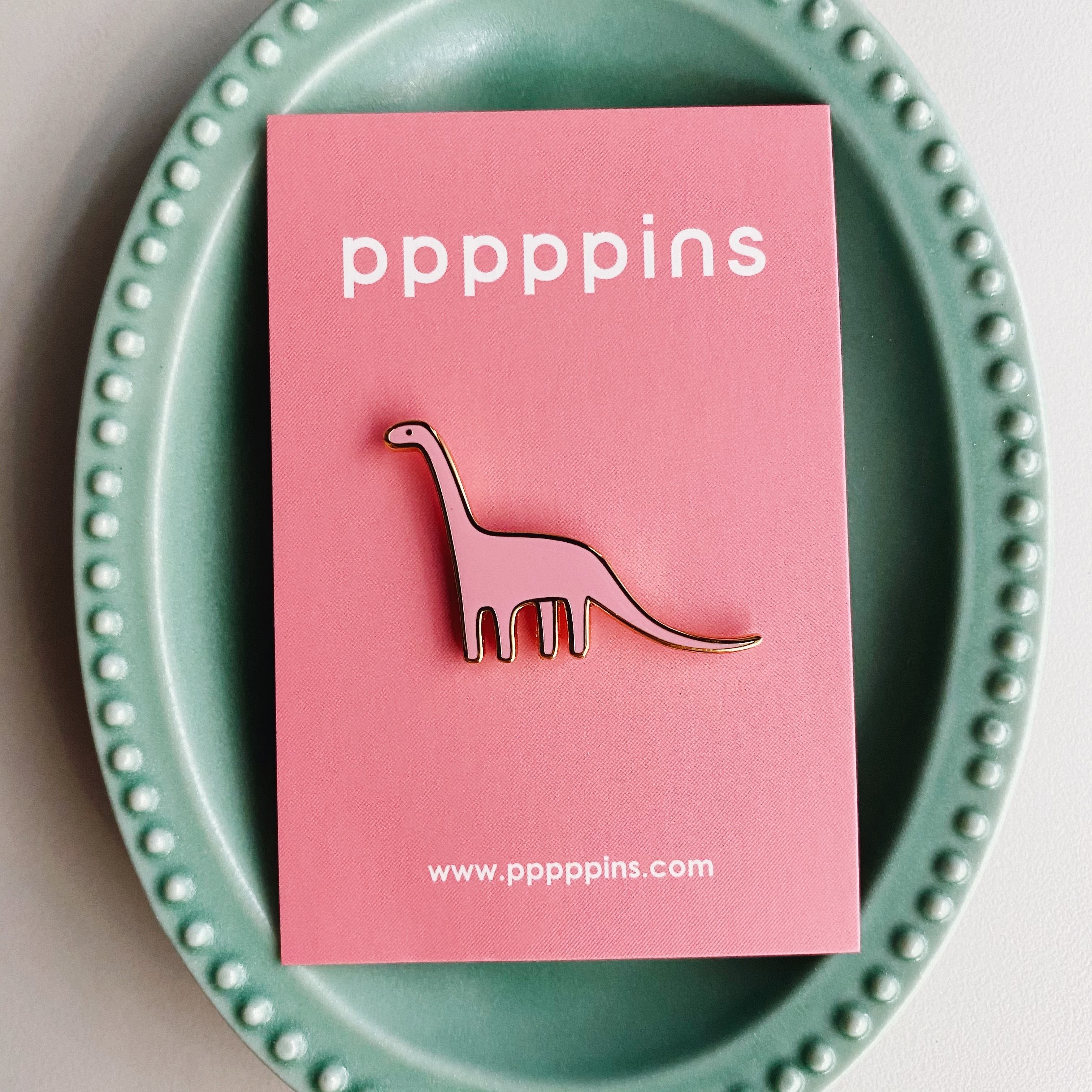 粉紅恐龍 琺瑯別針 胸章｜pppppins