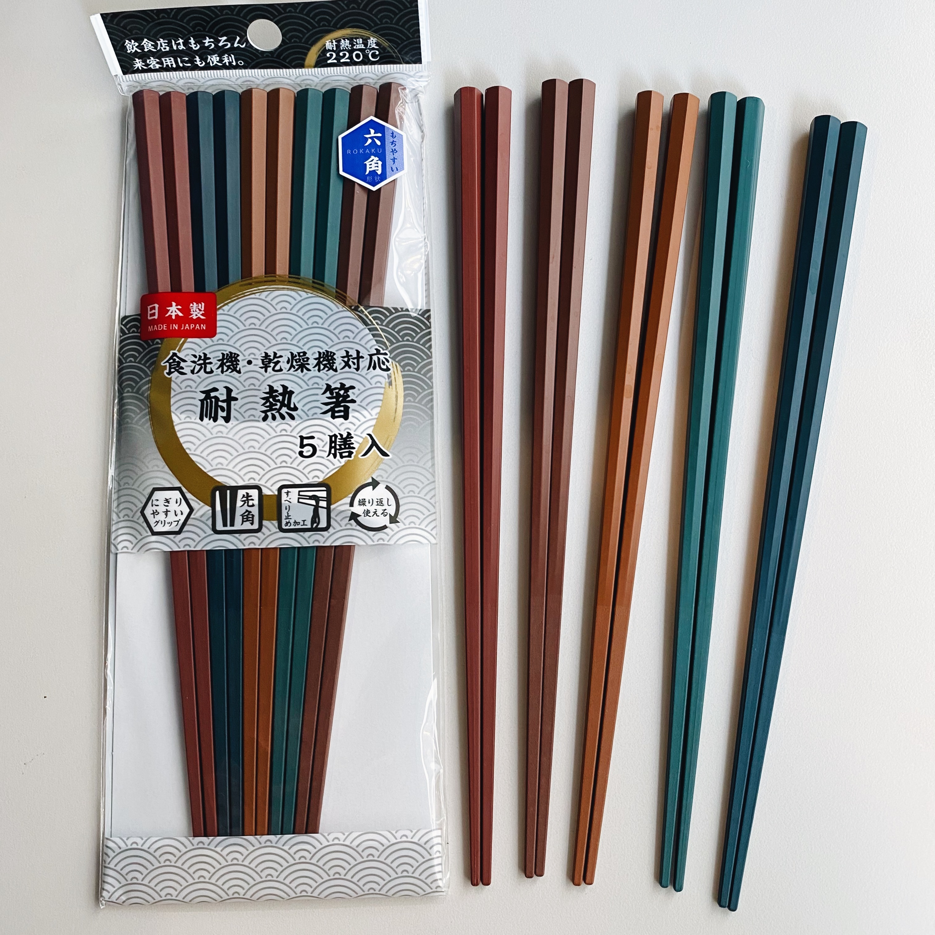 ASAHIKOYO 日本製 耐熱六角筷子 5雙入
