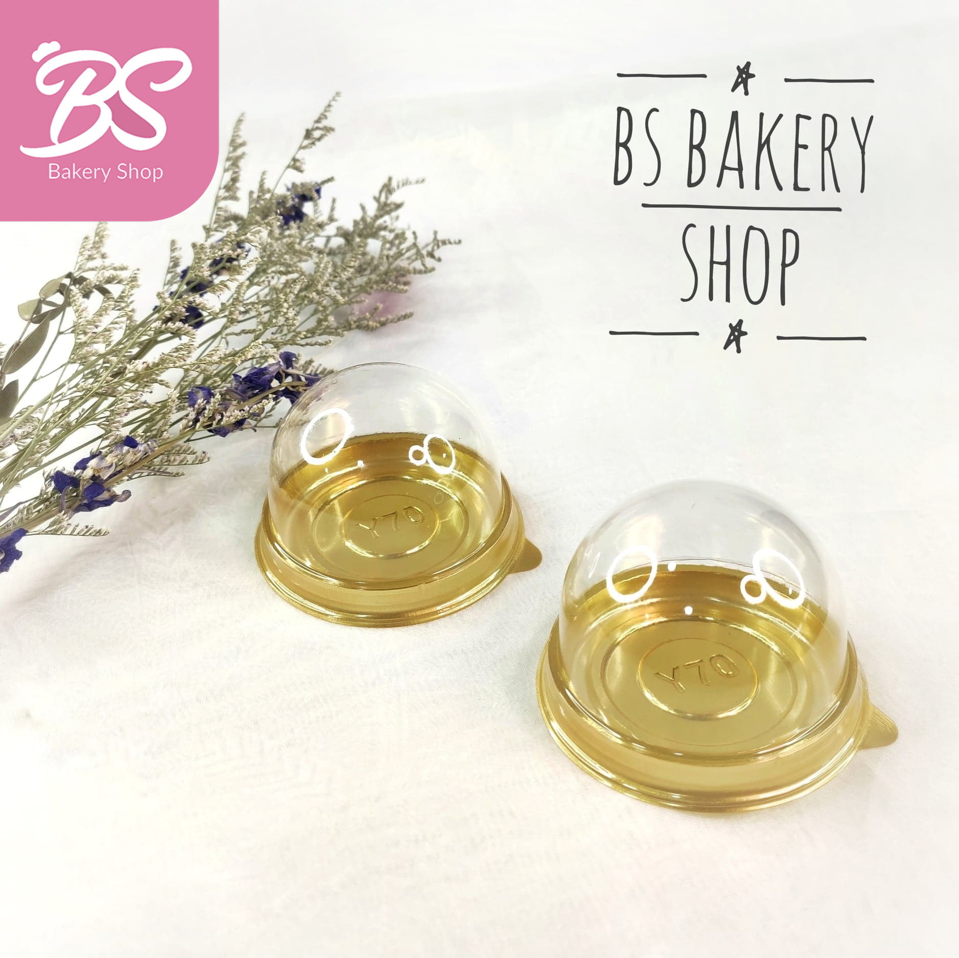 【50 set Half Round Mooncake Case】 65-80g Moon cake tray gold tray 月饼底托金色月饼托50入