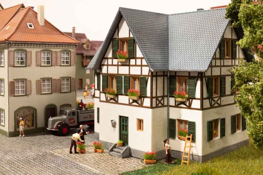 Noch 14010 HO規 Flower Boxes 盛開的花盆栽 紅