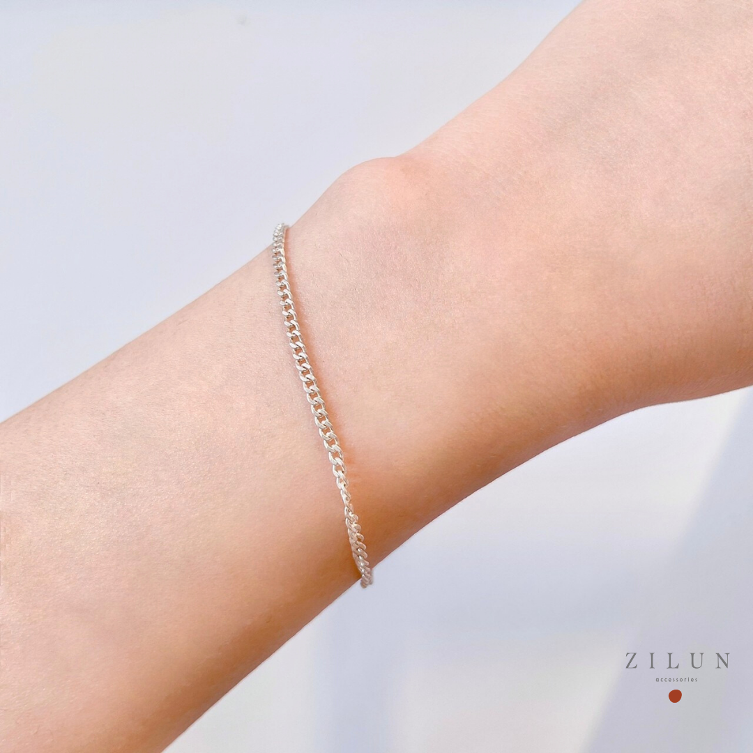 │簡約│高質感 • 扁圈 • 手鍊 • 純銀手鍊 • 925silver