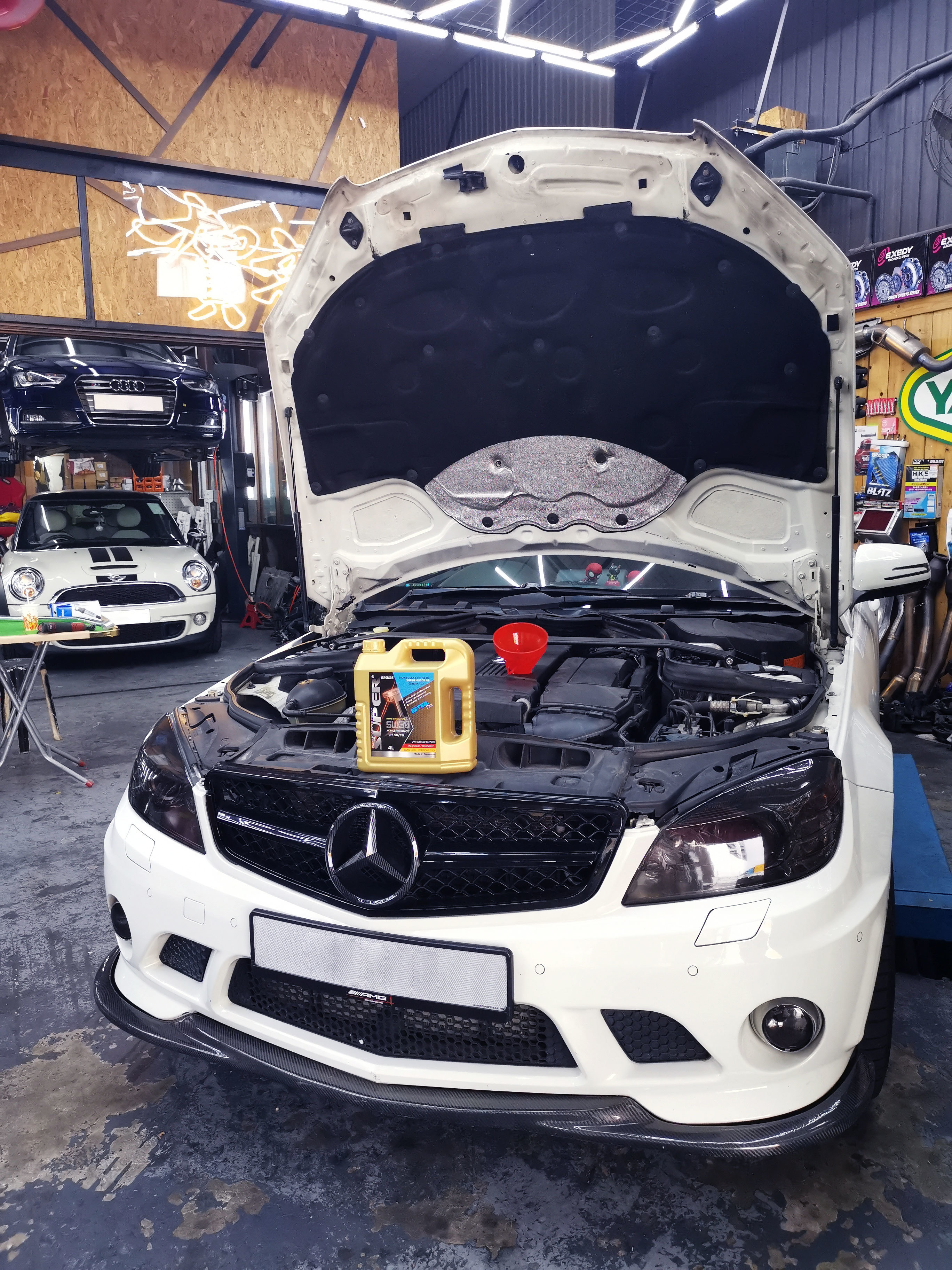 mercedes-benz c200 w204 ho lung motor 賀龍汽車維修 super ester plus 5w30 引擎修復 機油