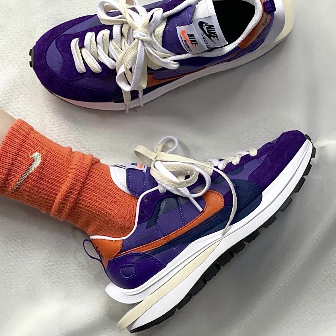 Nike x Sacai VaporWaffle 聯名 麂皮 拼接 解構 紫色 DD1875-500