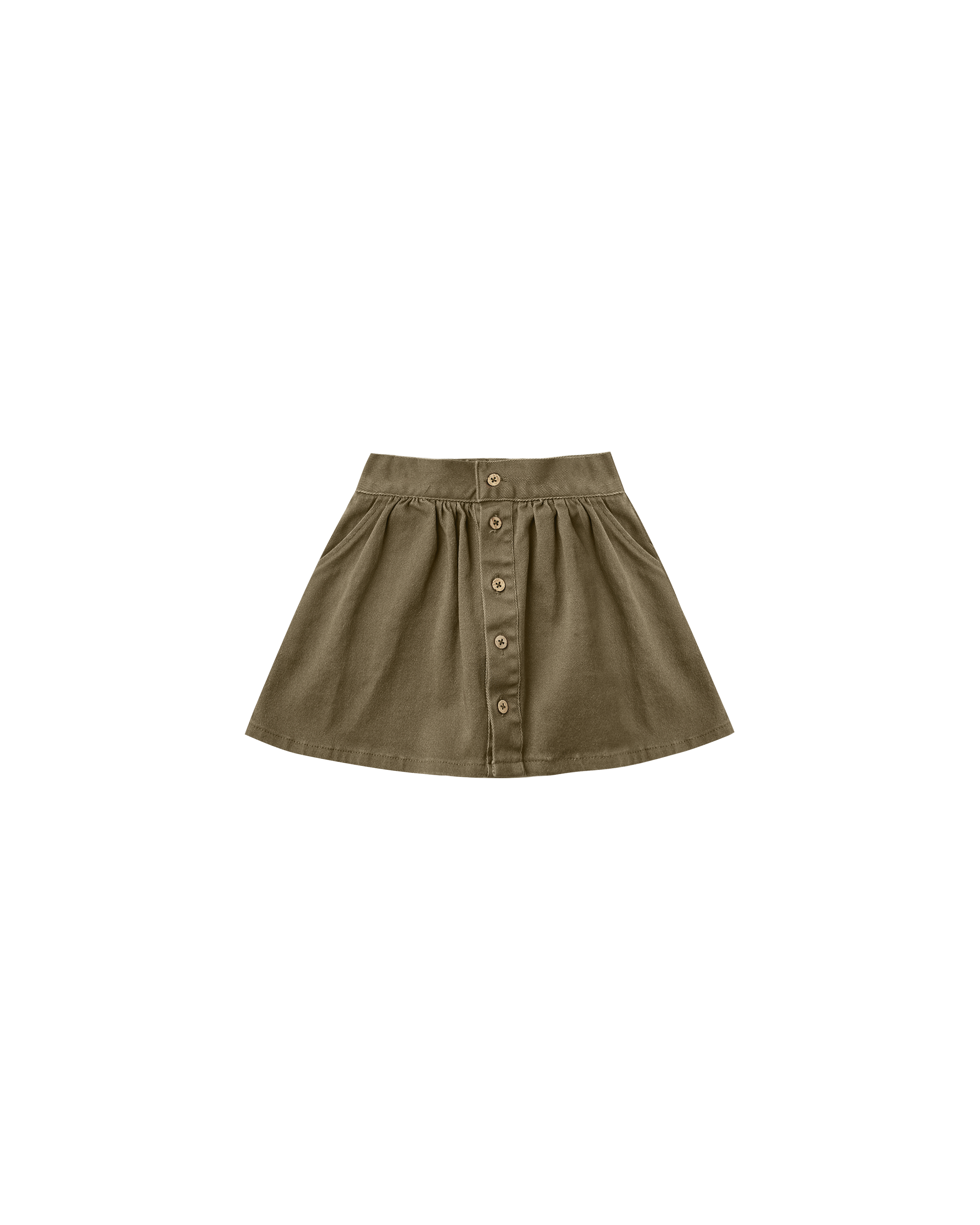 RYLEE AND CRU - Button Front Mini Skirt（Olive）