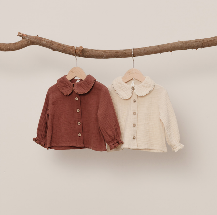 RYLEE AND CRU - Oversized Collar Blouse（Stone）