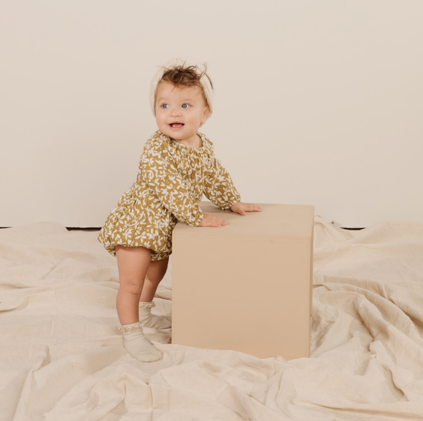 RYLEE AND CRU - Longsleeve Bubble Romper（Ditsy Floral）