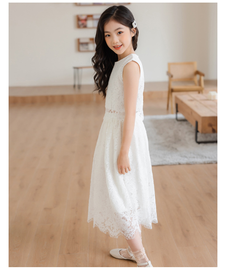 現貨 130cm 短版蕾絲背心+蕾絲長裙 兩件組