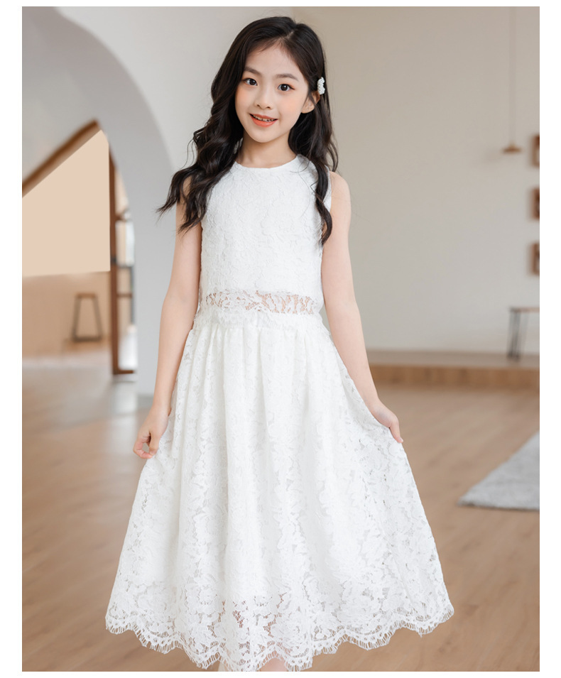 現貨 130cm 短版蕾絲背心+蕾絲長裙 兩件組