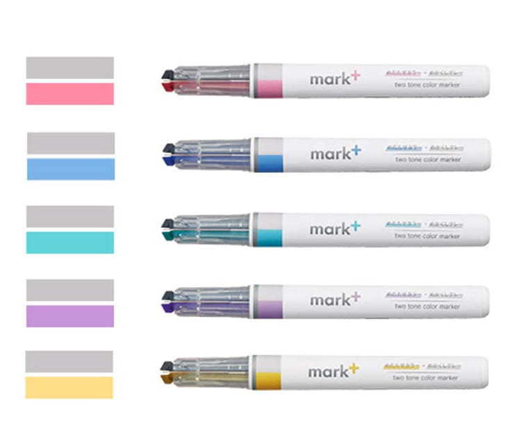 Mark+ 獨角仙螢光筆灰色系 (單支) - KOKUYO
