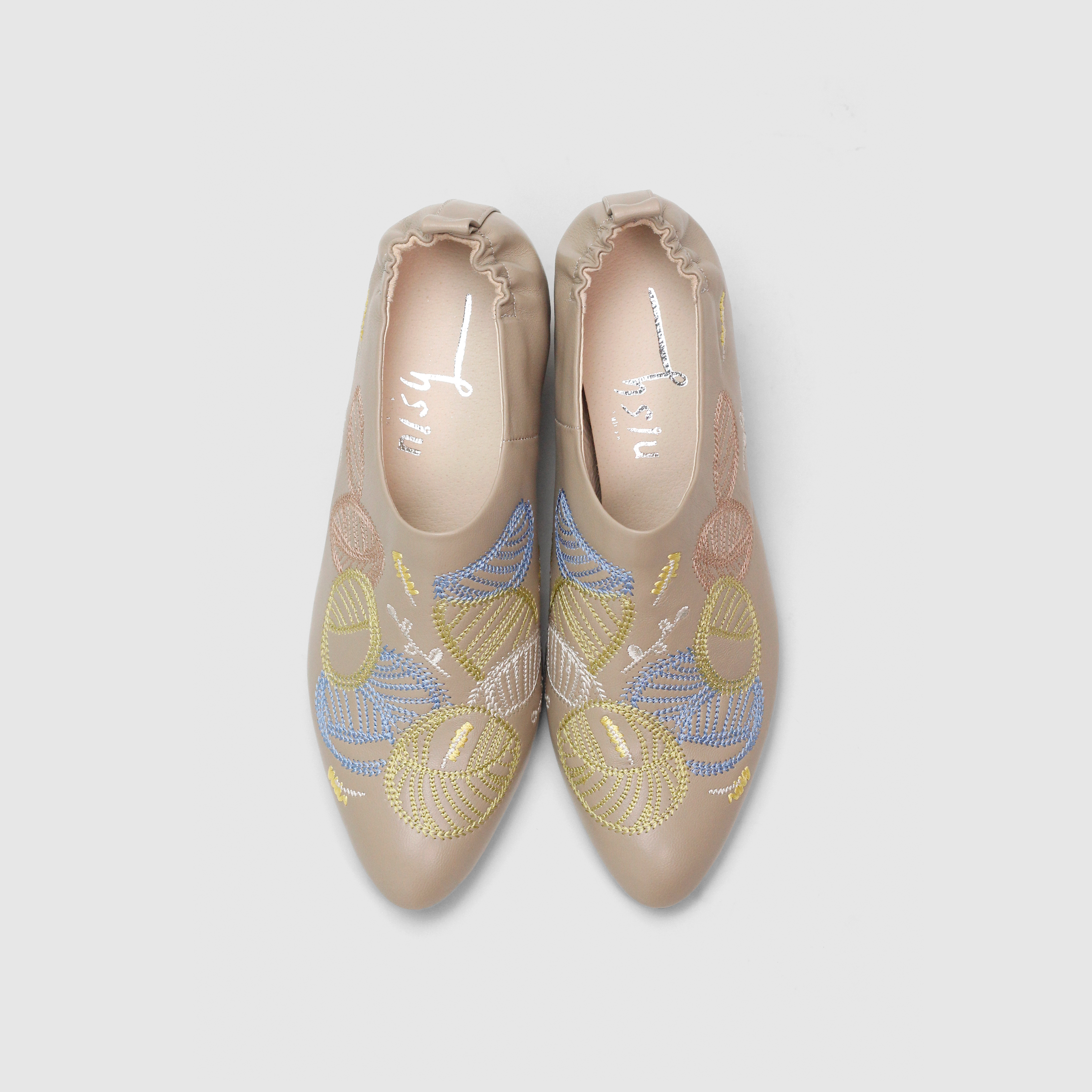 刺繡尖頭踝靴｜蔓蔓(質感駝)