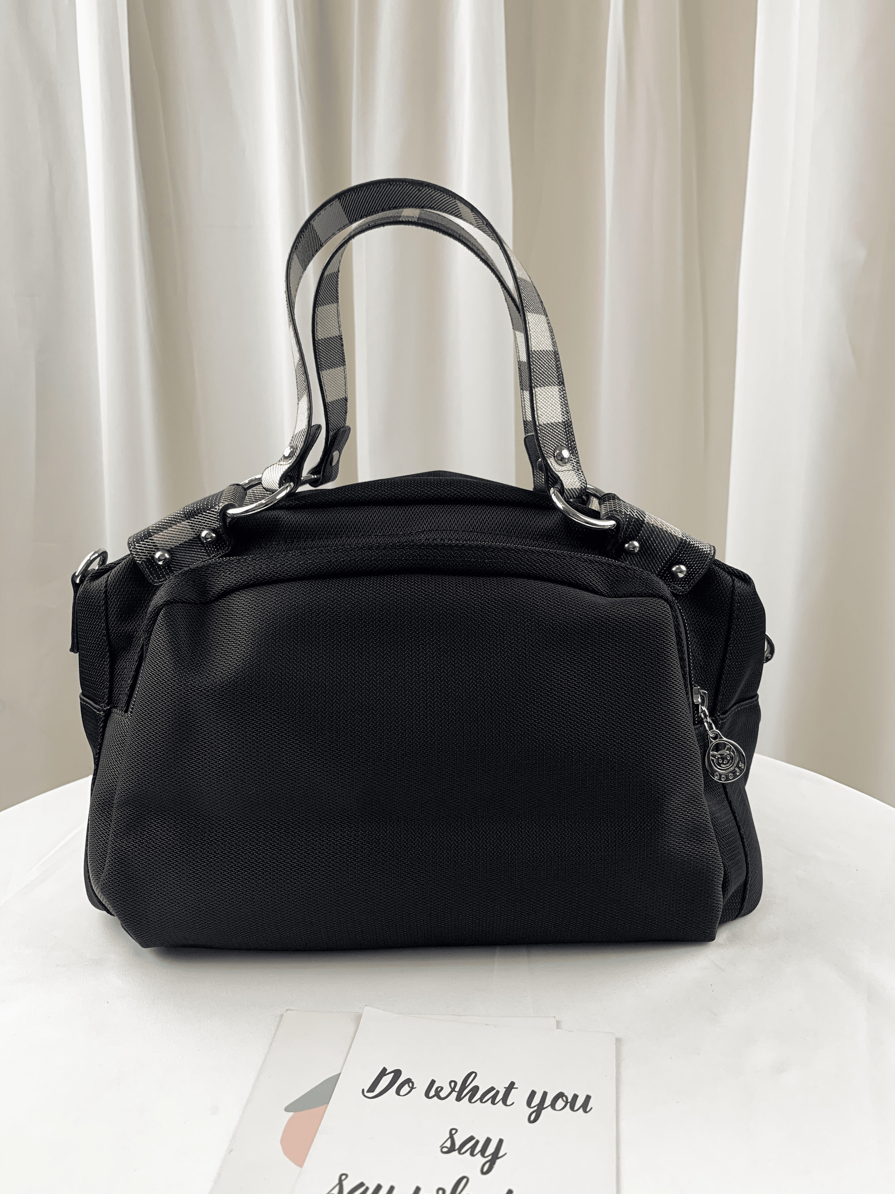 GOODS 黑格紋防潑水手提包 / 側背包    #2120