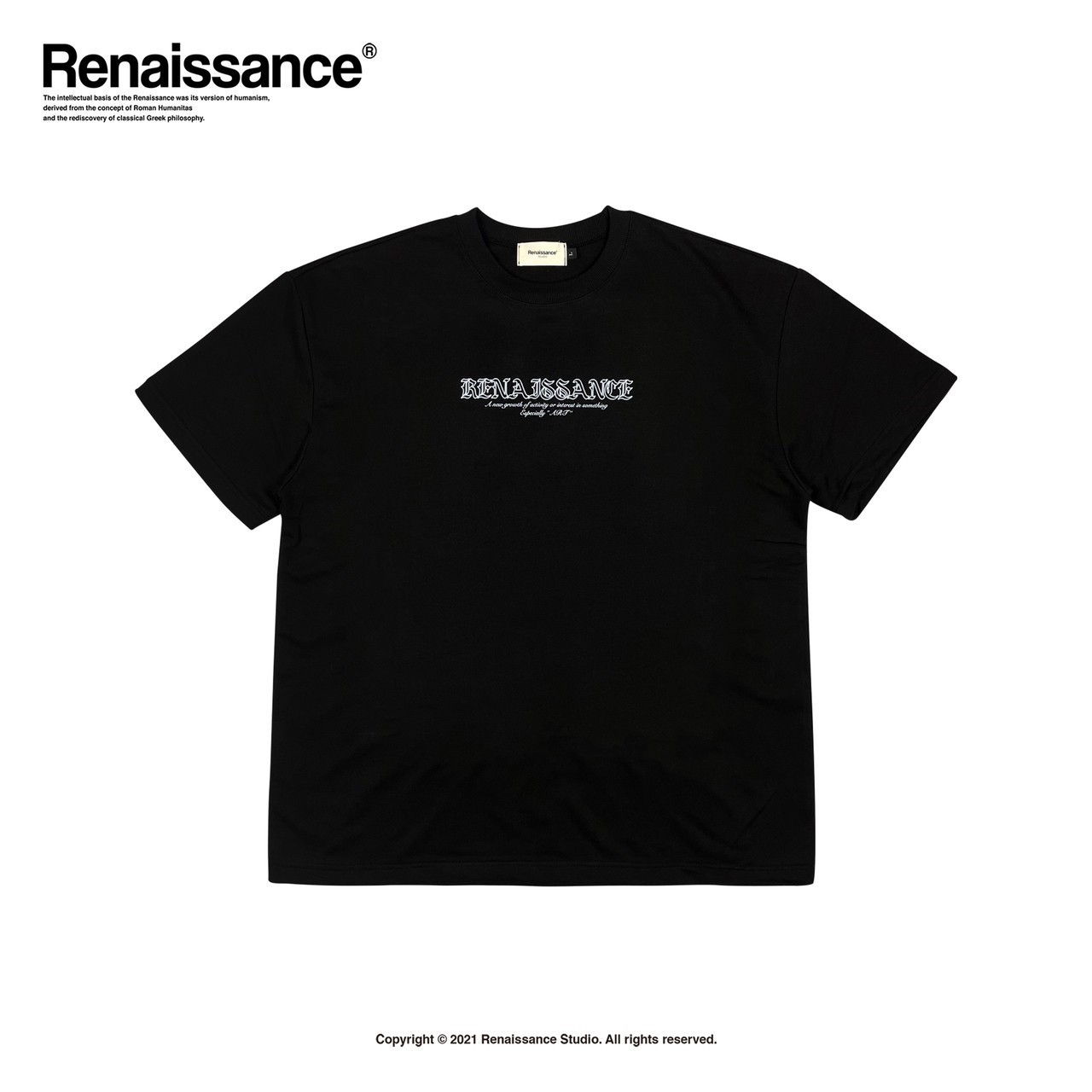 RENAISSANCE 新款 花卉 油畫鏤空 歌德字體 Logo 短袖T