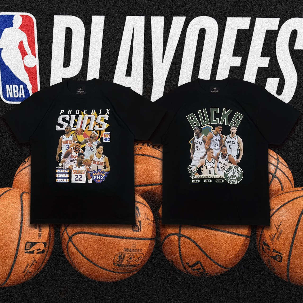GHOST MADE  《 SUNS & BUCKS 》NBA 籃球 短袖 T GHOSTMADE