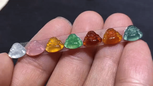 高冰五彩佛公一手, 天然翡翠A玉, 緬甸玉, Jade, Jadeite