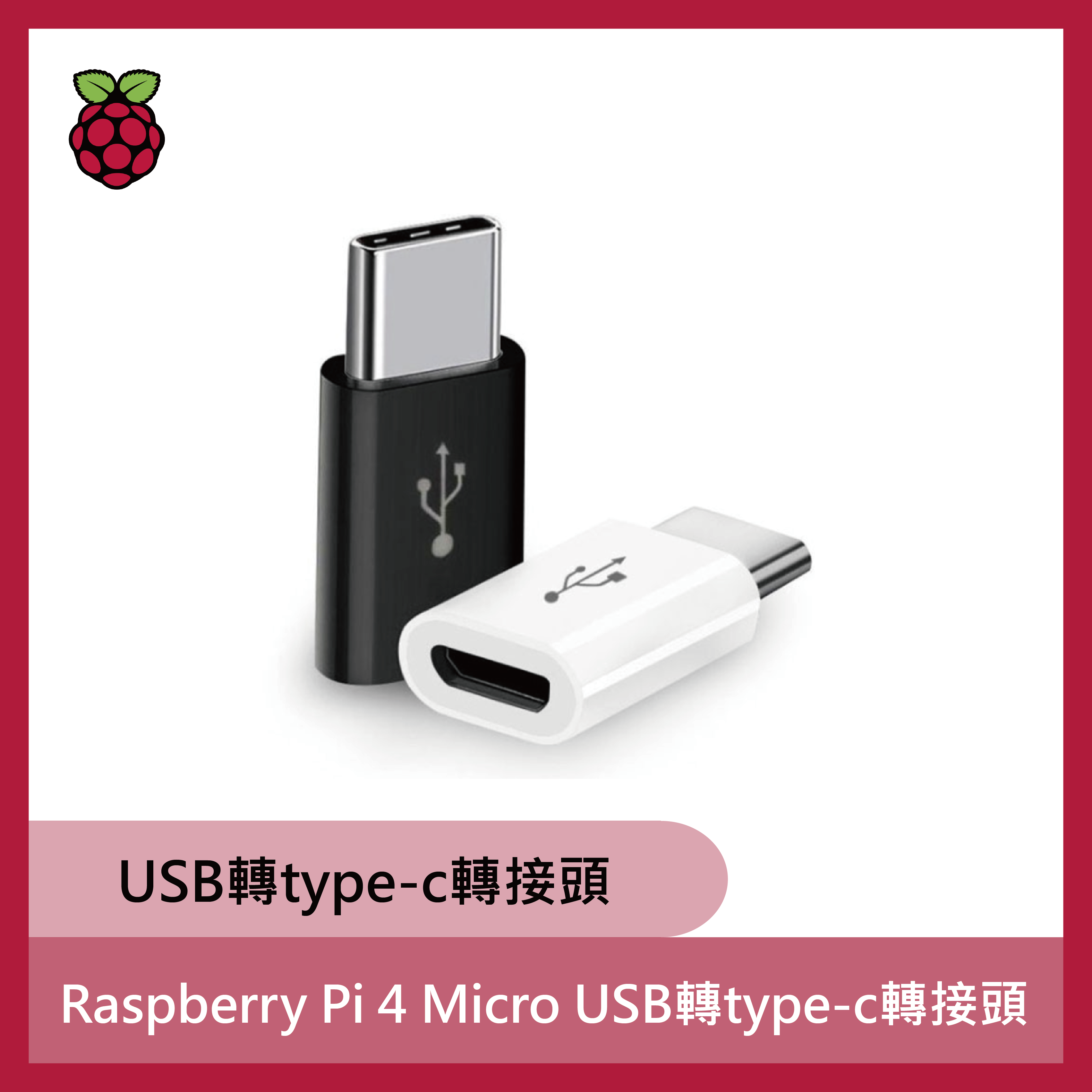 Raspberry Pi 4 Micro USB轉type-c轉接頭