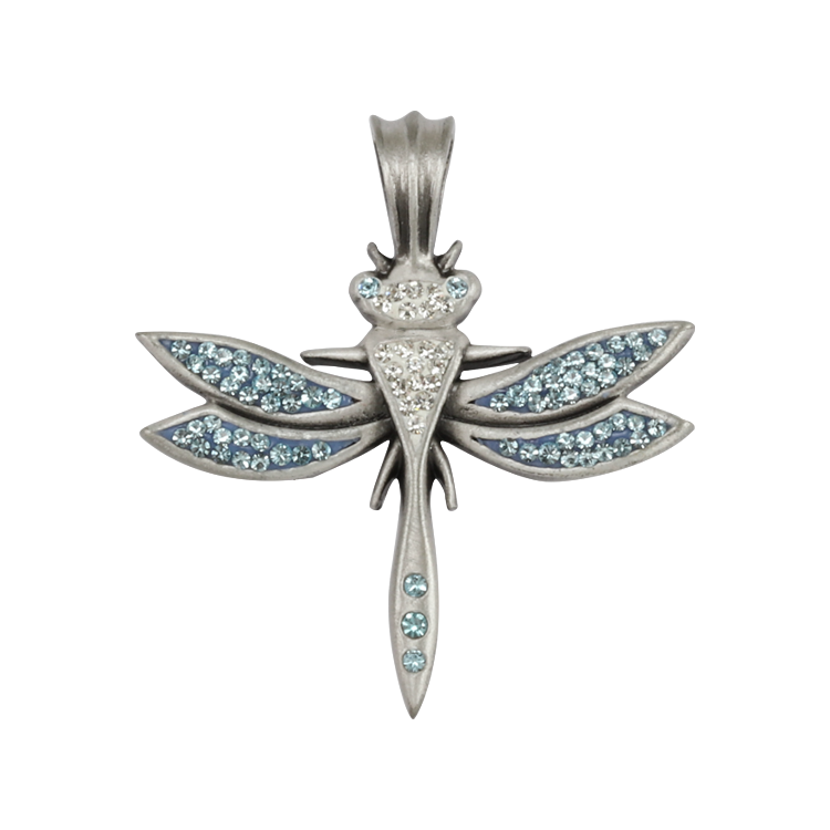 Bico吊墜，女士吊墜 雙色水晶蜻蜓；生命與愛情的蛻變 不含鍊子（2082淺藍）