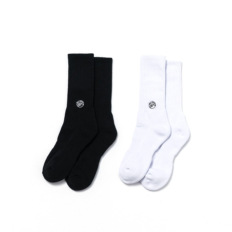 WORLDPEACE BASIC SOCKS 沃皮斯地球 刺繡logo 長襪 襪子 基本款 黑 / 白 WPES01/WPES02 [EW]