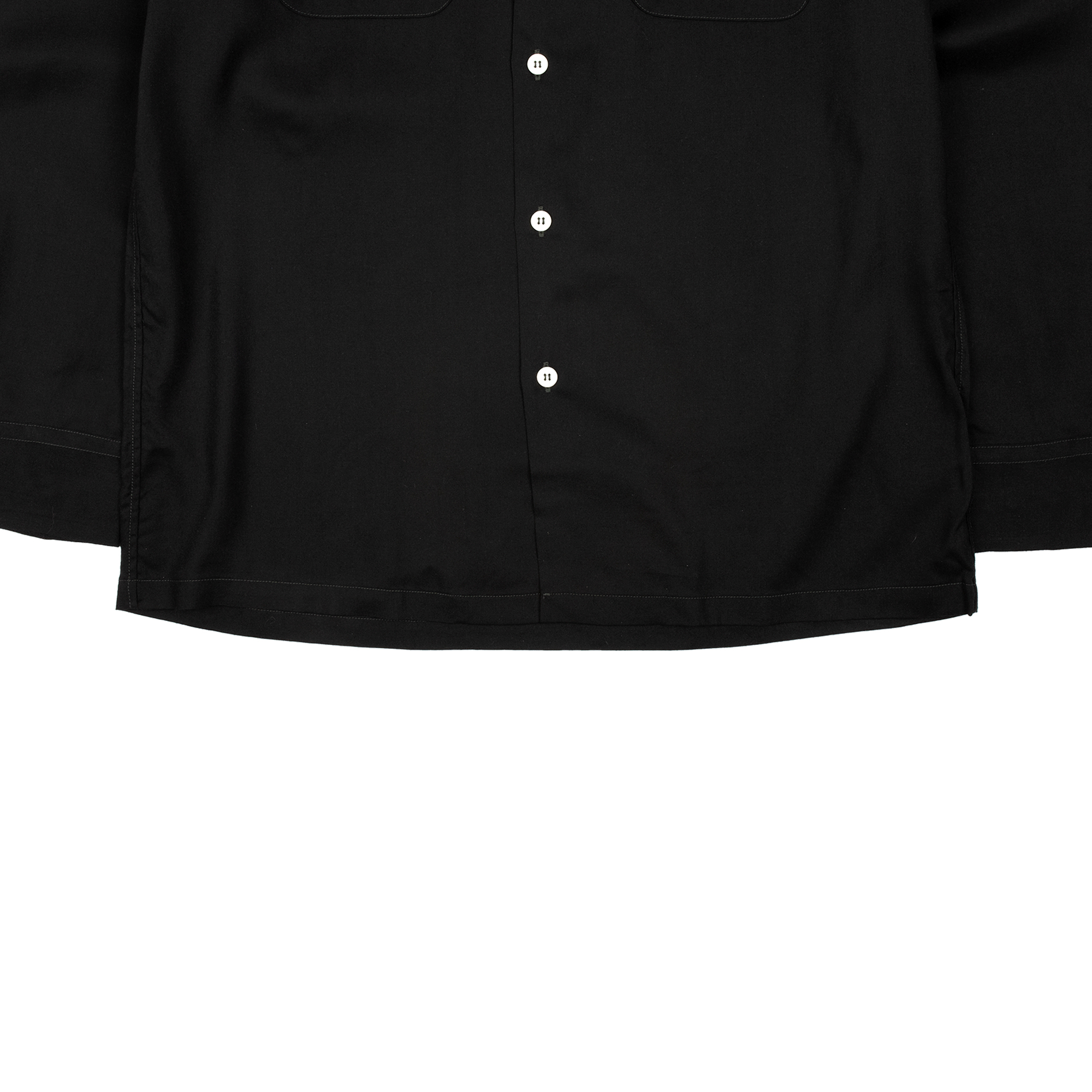 The Real McCoy's - Open Collar Rayon Shirt (Black)