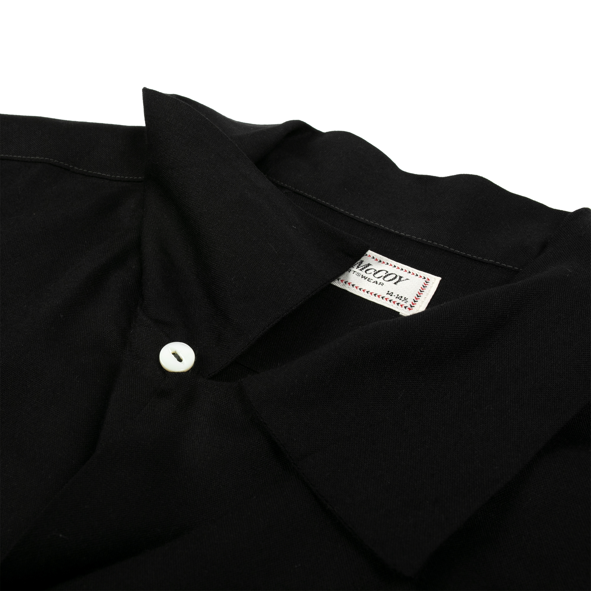 The Real McCoy's - Open Collar Rayon Shirt (Black)