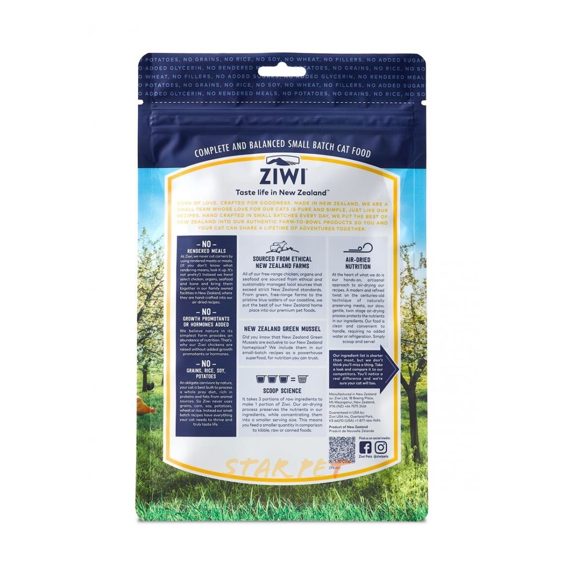 ZiwiPeak Air Dried Cat Food CHICKEN 1kg