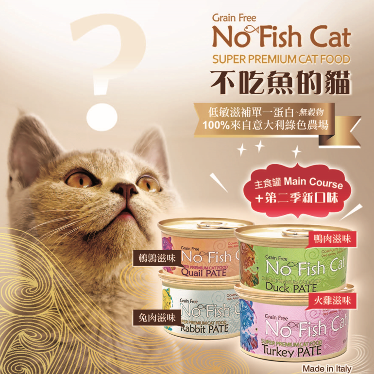 No Fish Cat Rabbit/Quail/Duck/Turkey Pate Cat Canned 85g x 24(MIX)