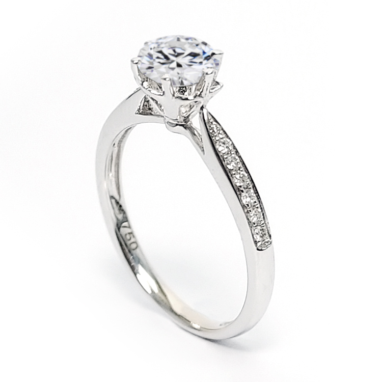 18K白金天然鑽石戒指托(RSA10WGIN16)