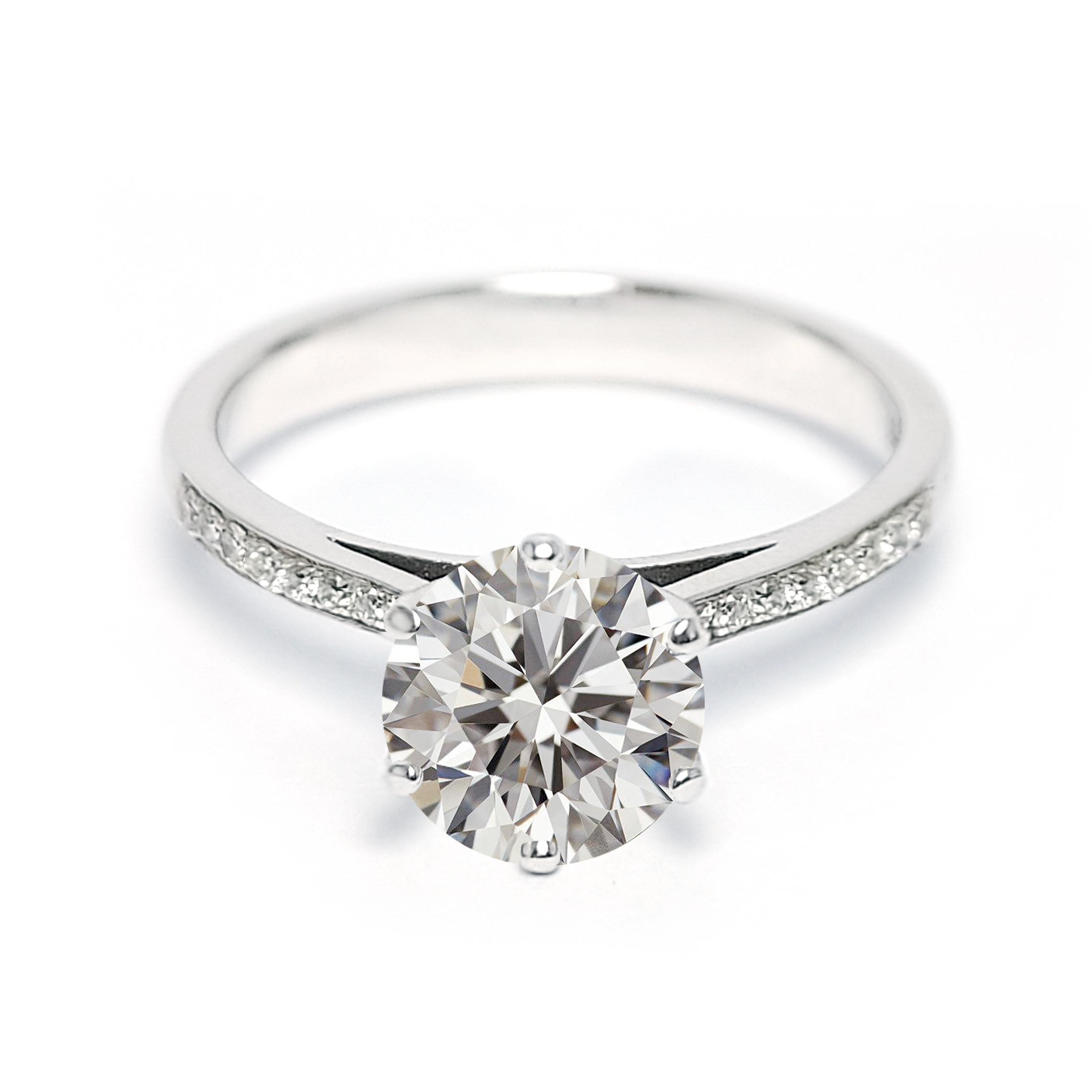 18K白金天然鑽石戒指托(RSAHK10WG41)