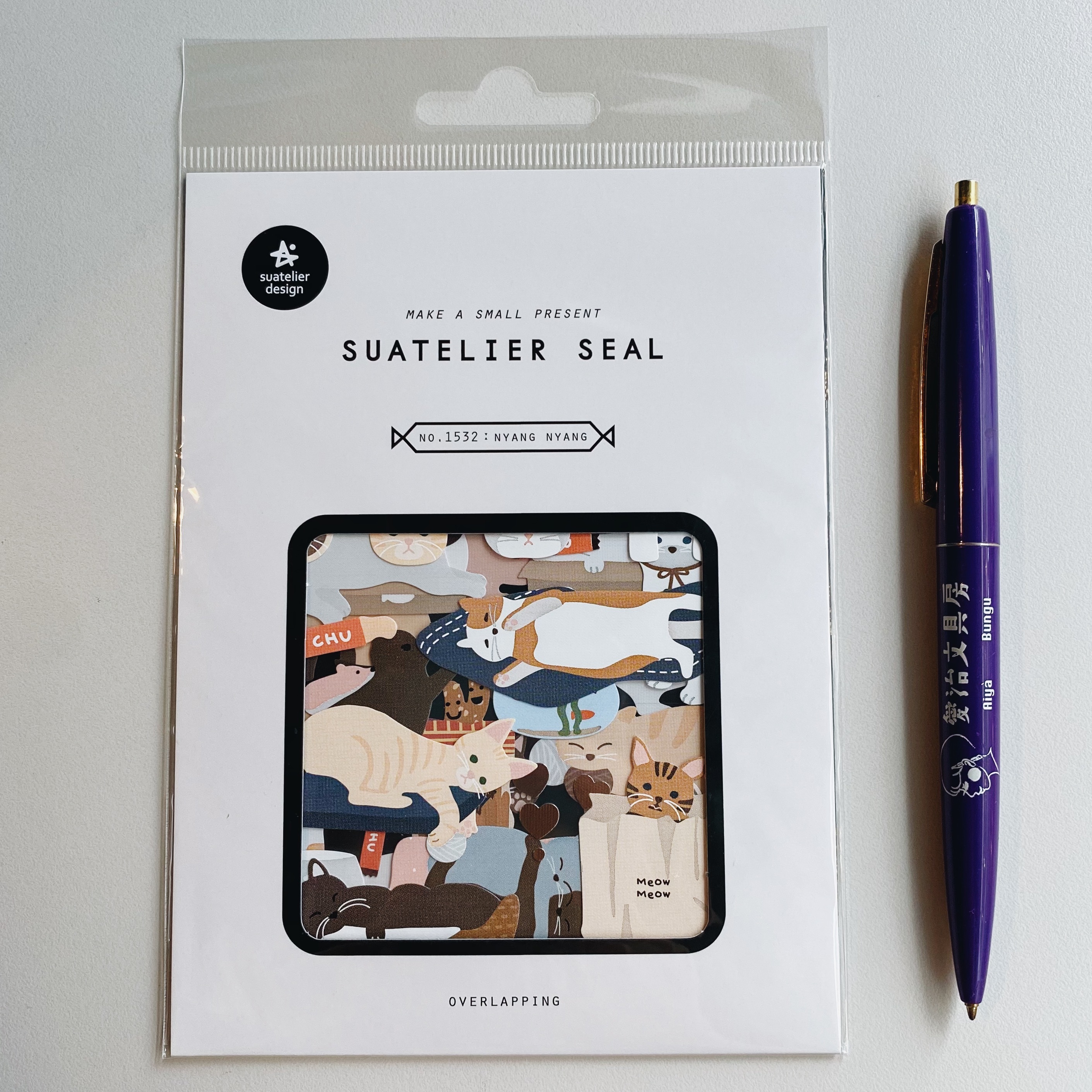 韓國Suatelier 貼紙包 貓咪 #1532