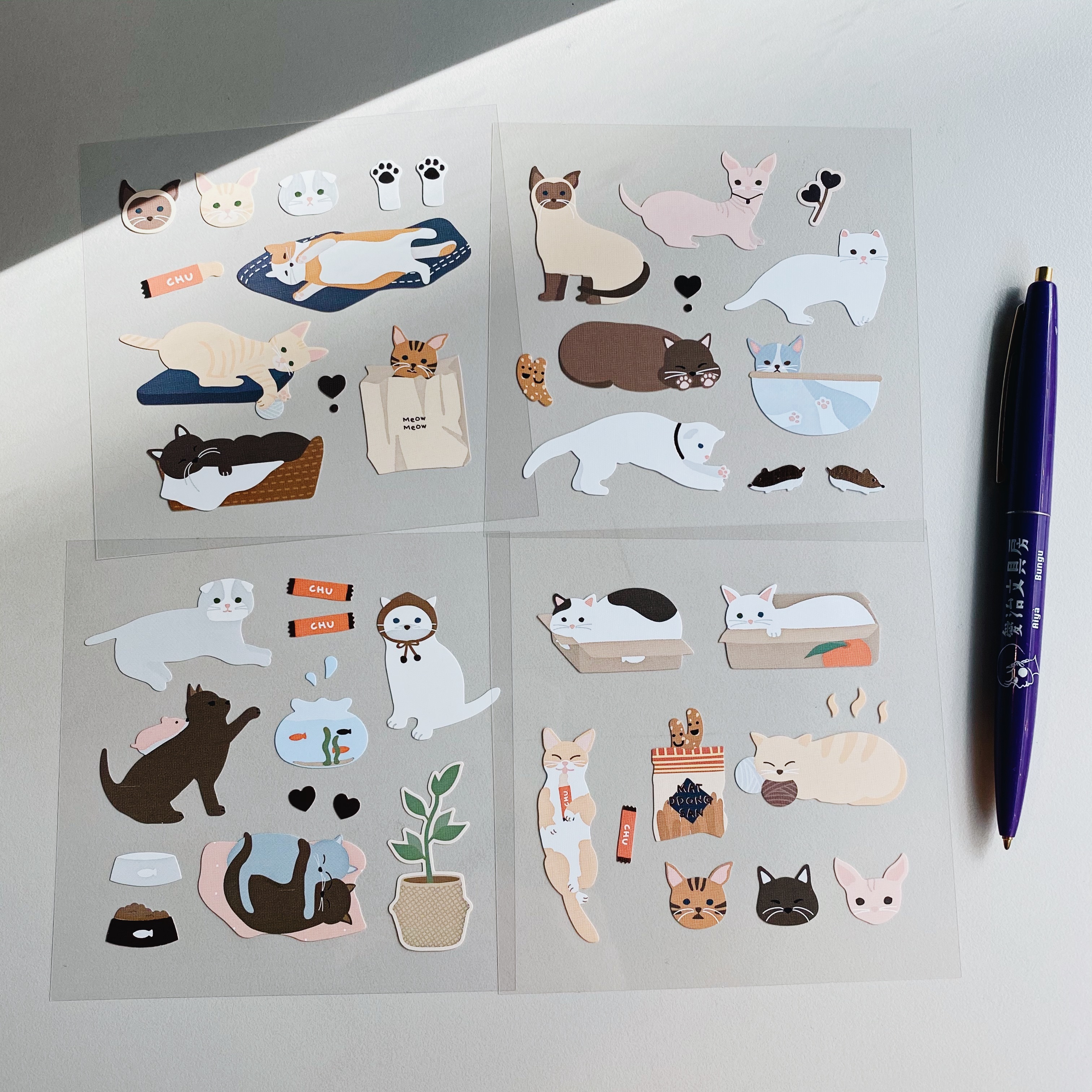 韓國Suatelier 貼紙包 貓咪 #1532