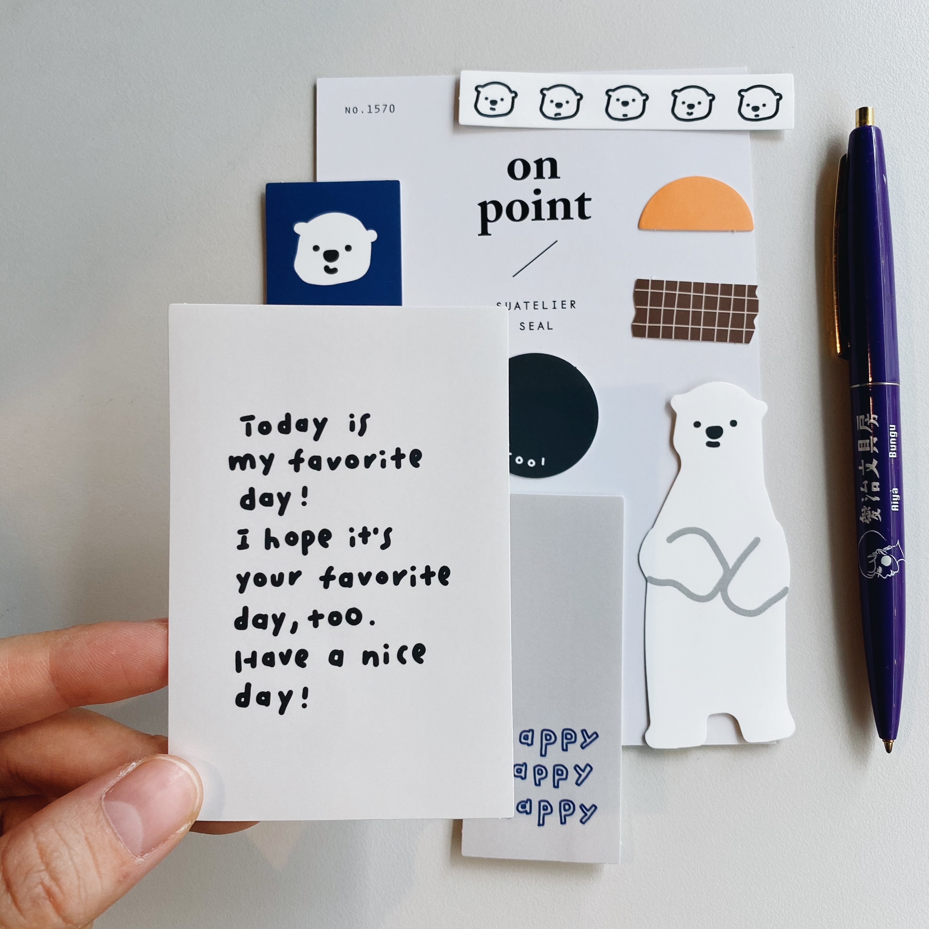 韓國Suatelier 手帳 拼貼素材貼紙包 北極熊 #1570