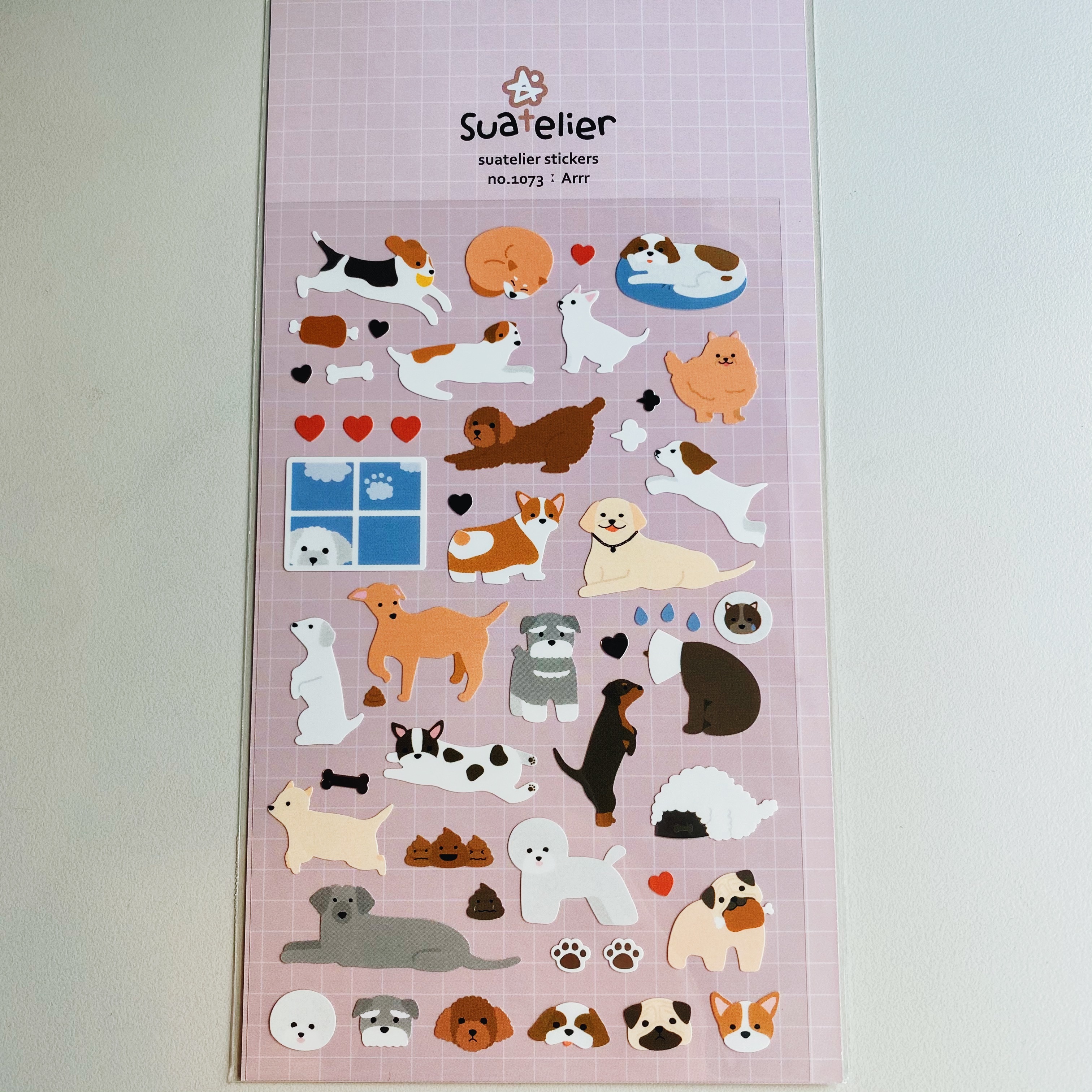 韓國Suatelier 手帳貼紙 狗狗們 #1073