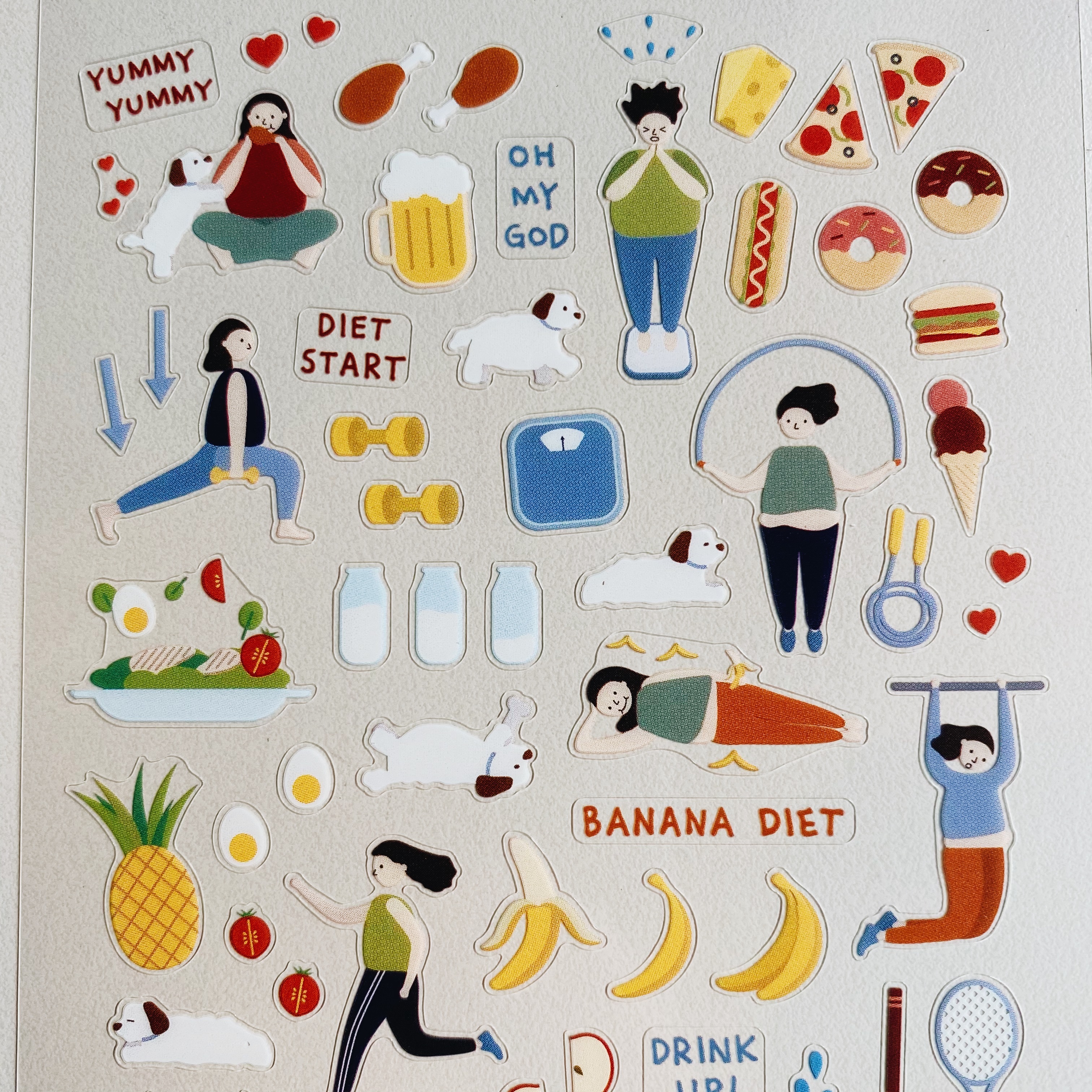 韓國Suatelier 手帳貼紙 瘦身女孩 #1063