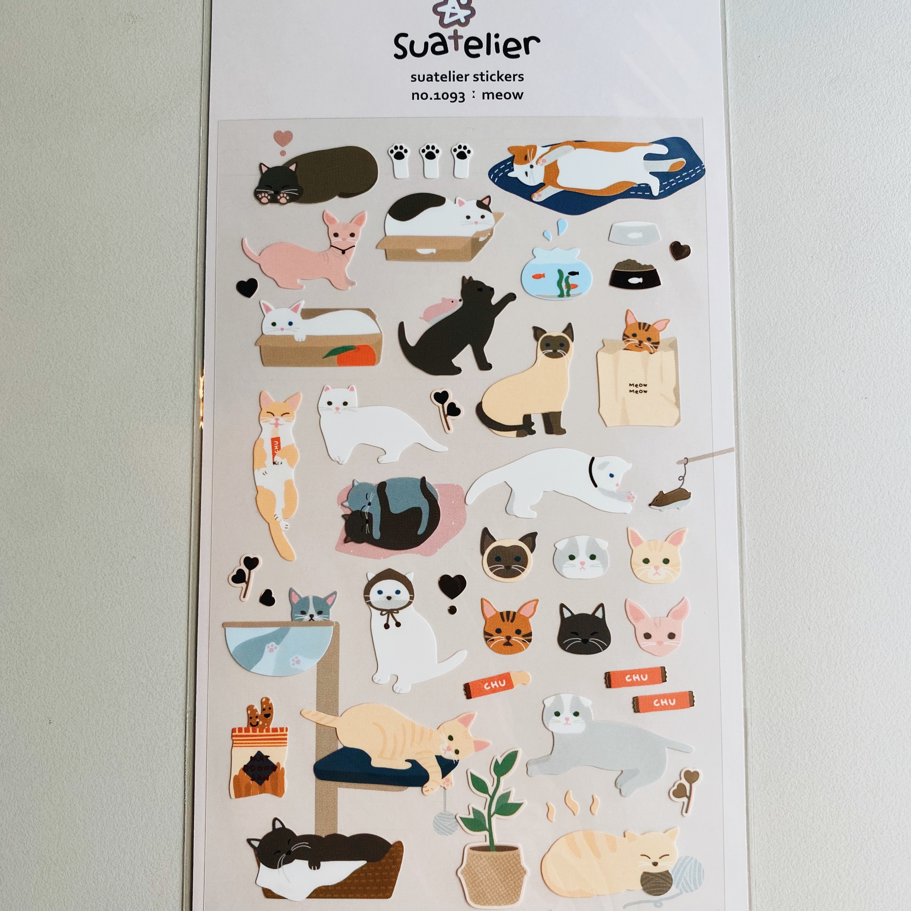 韓國Suatelier 手帳貼紙 貓咪們 #1093