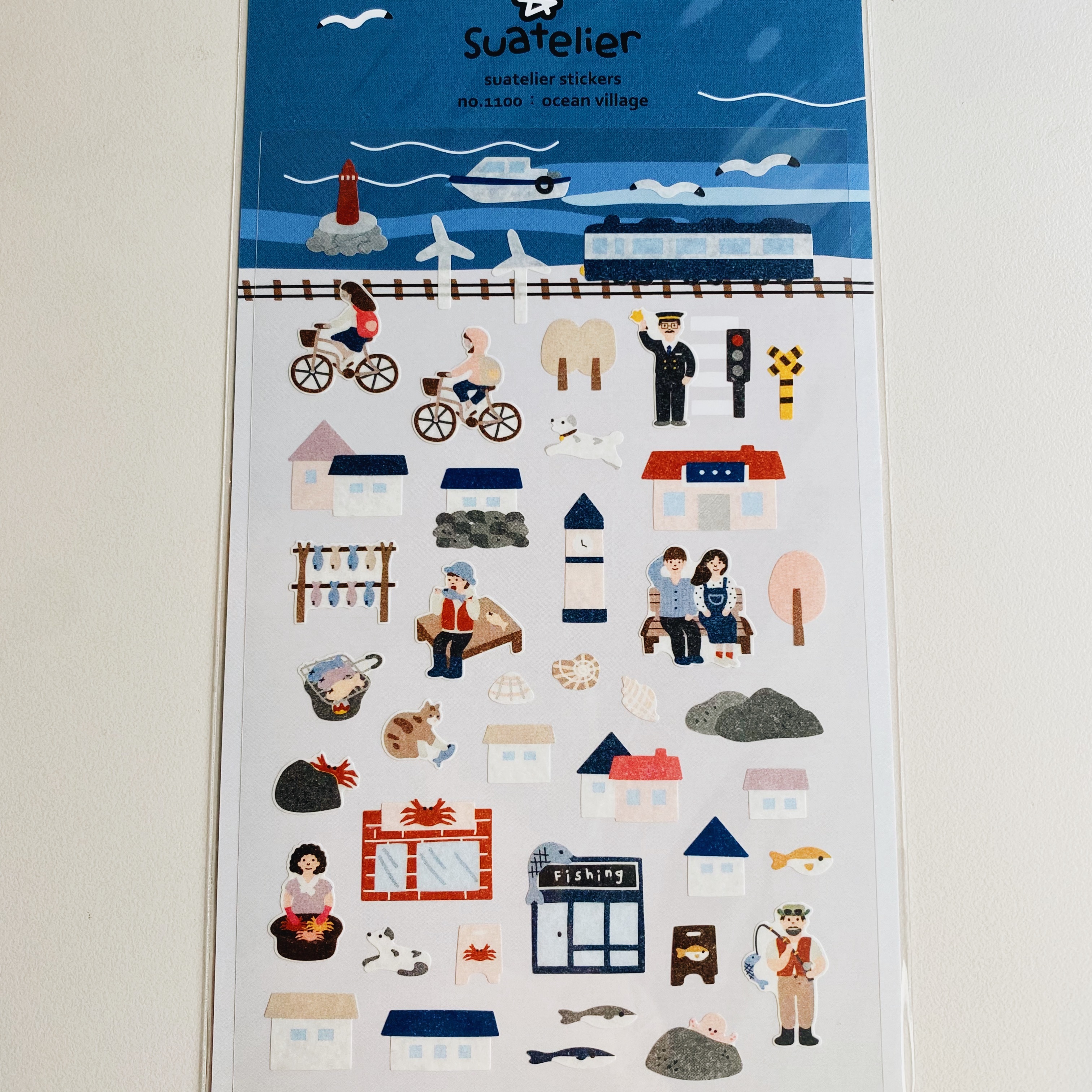 韓國Suatelier 手帳貼紙 海邊小鎮 #1100