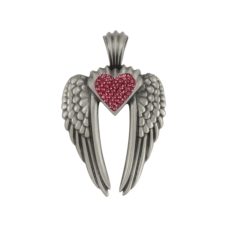 Bico吊墜，女士吊墜 烏列爾之翼；愛情與你都是我的命運 不含鍊子（2088粉紅）