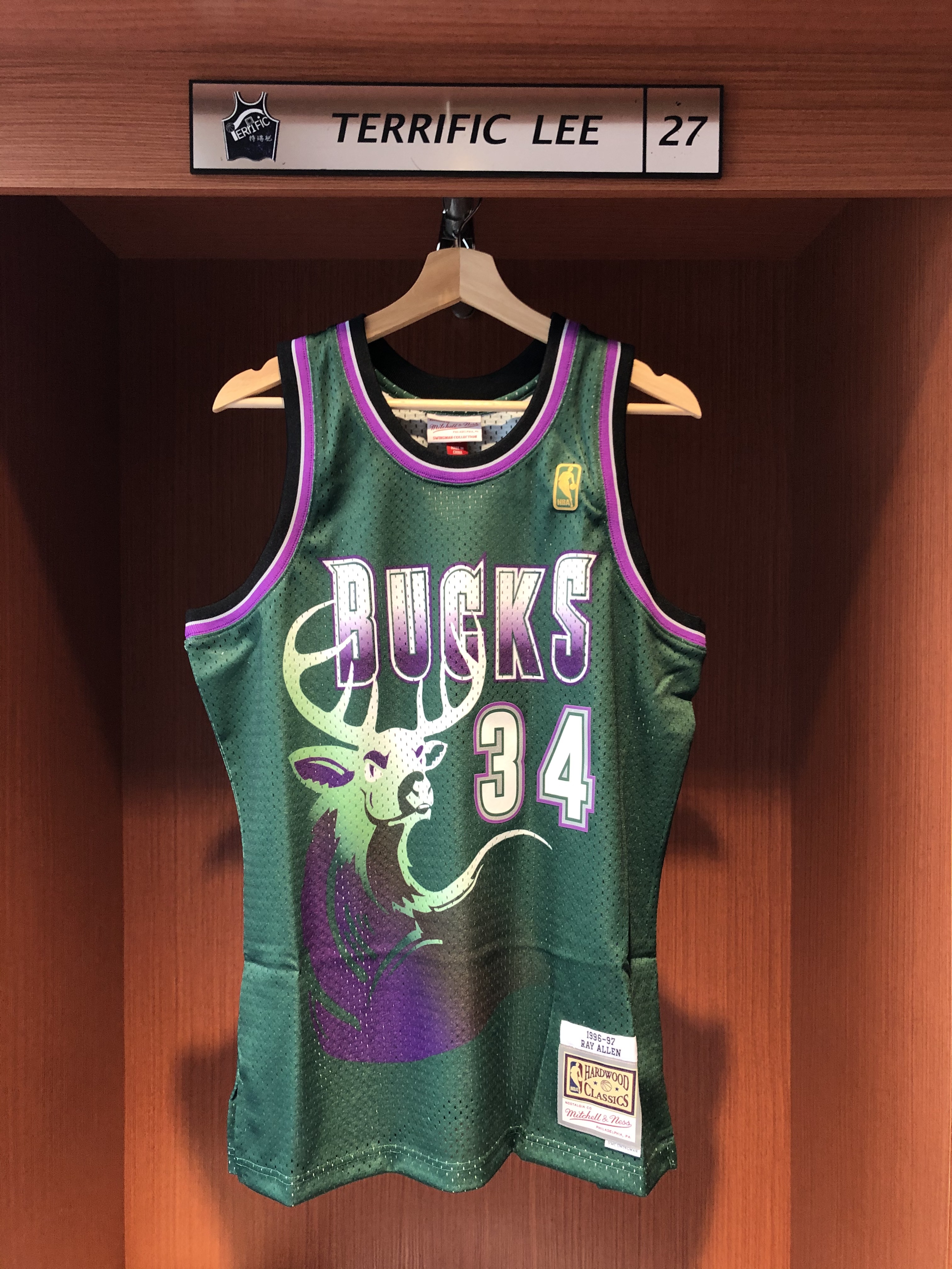 NBA球衣 Ray Allen 密爾瓦基公鹿綠 96-97 M&N Swingman G2 球迷版 熱轉印 全新