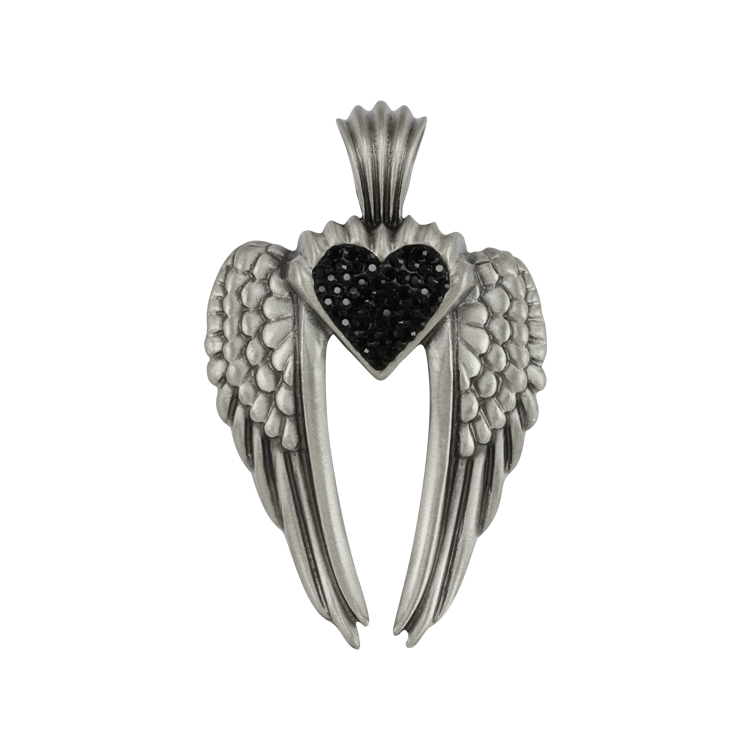 Bico吊墜，女士吊墜 烏列爾之翼；愛情與你都是我的命運 不含鍊子（2088黑色）