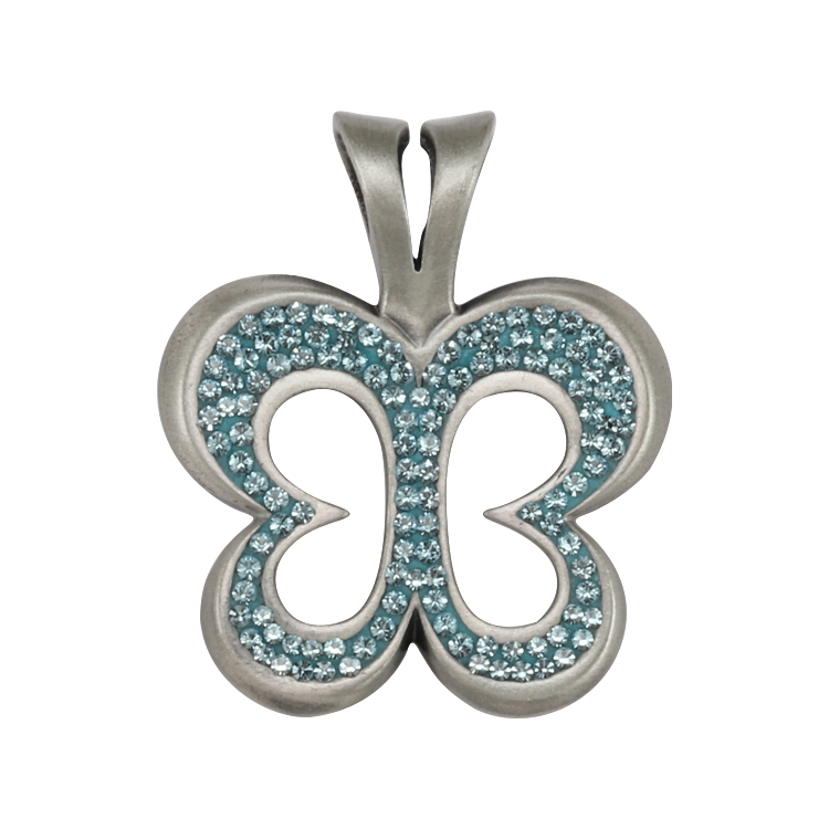 Bico吊墜，女士吊墜 鏤空蝴蝶展翅；美好的生活與愛情 不含鍊子（2089淺藍）